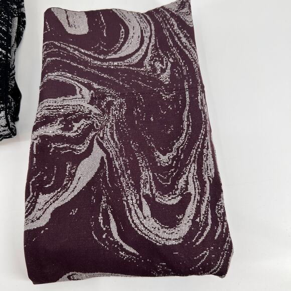 Athleta BUNDLE lot Aurora Shine tight Black & Cabernet Marble Seamless sz small - Picture 14 of 14
